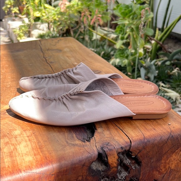 Sheridan Mia Cream Leather Mules with Ruched Detail - Picture 6 of 13